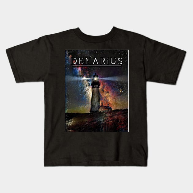 Galactic Lighthouse Kids T-Shirt by DenariusClothing